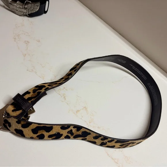 Harley-Davidson Black Belt with Silver Winged Shield Set of 2 - Picture 5 of 6